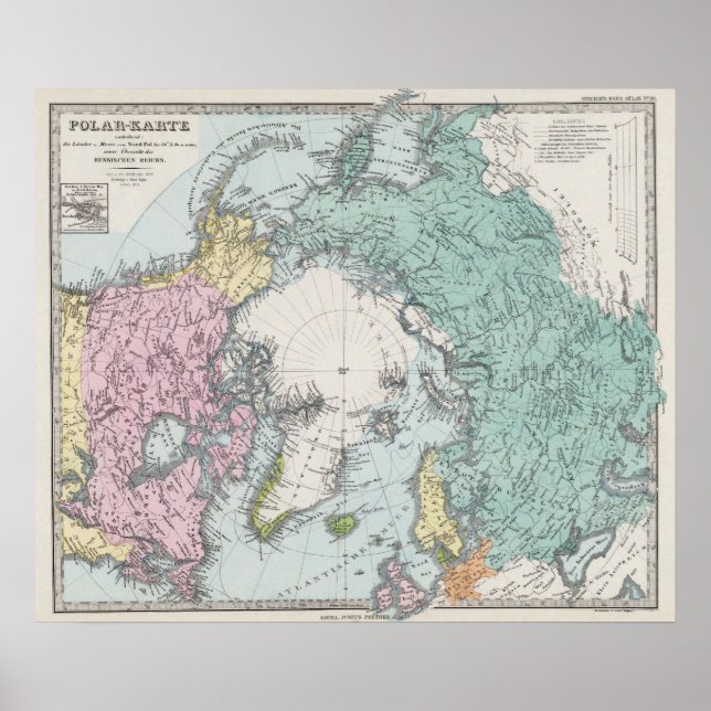 Map of Polar Seas Poster (Front)