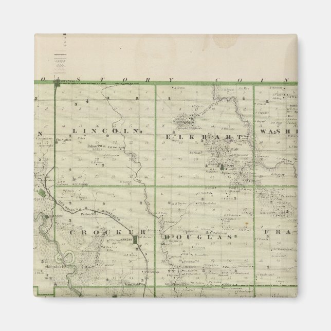 Map of Polk County, State of Iowa Magnet (Front)