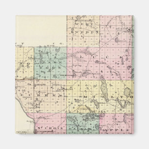 Map of Polk County, State of Wisconsin Magnet