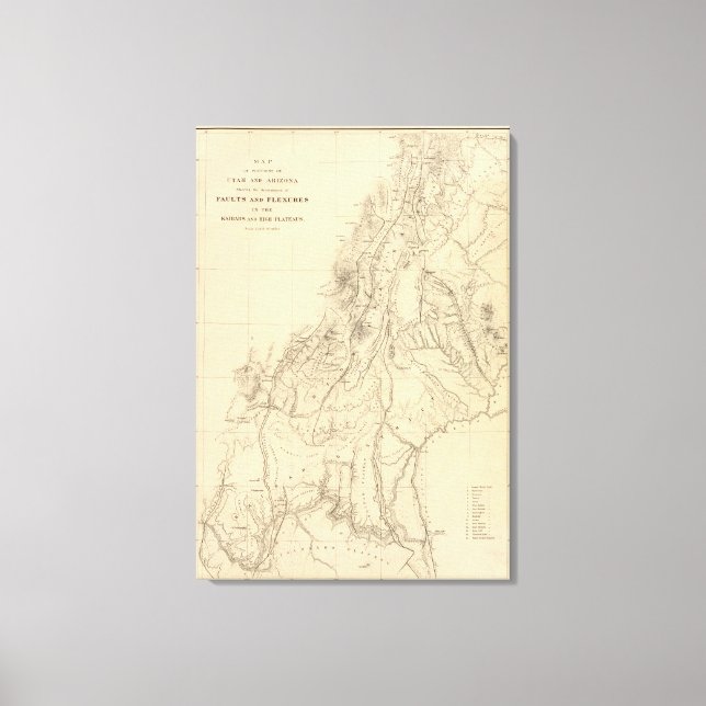 Map of portions of Utah Canvas Print (Front)