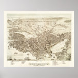 Map of Portsmouth, New Hampshire in 1877 Poster