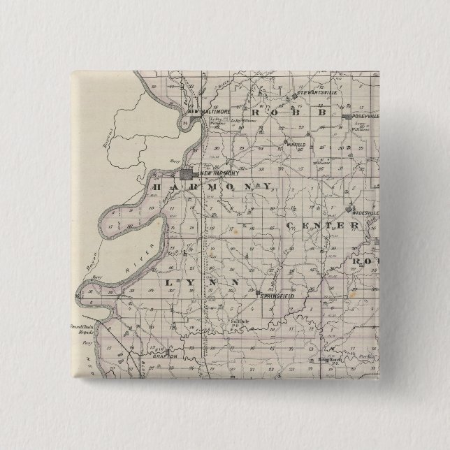 Map of Posey County Button (Front)