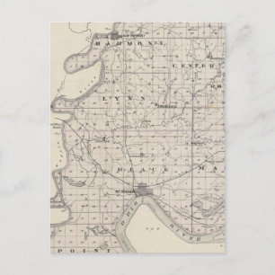Map of Posey County Postcard