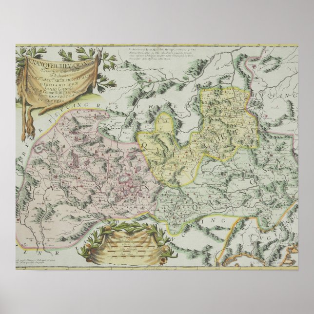 Map of Provinces in China Poster (Front)