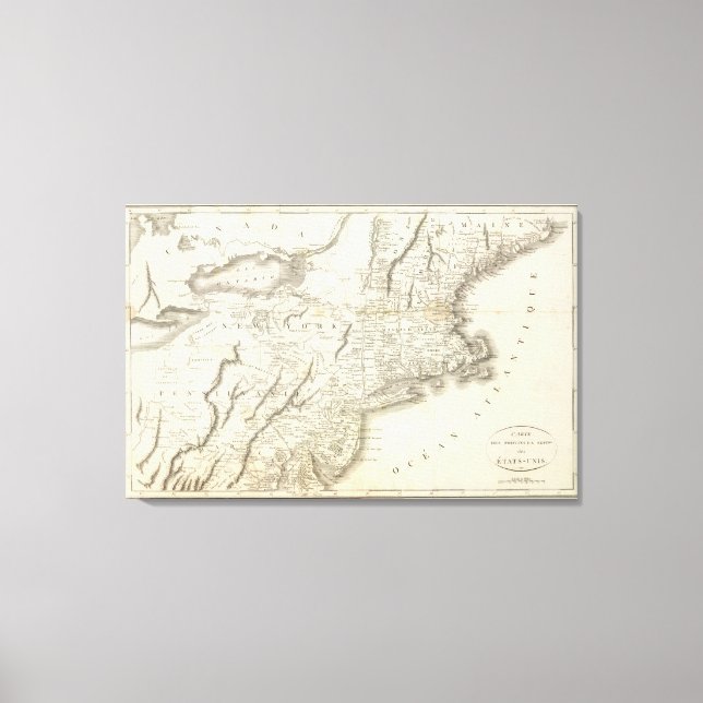 Map of Provinces of the United States Canvas Print (Front)