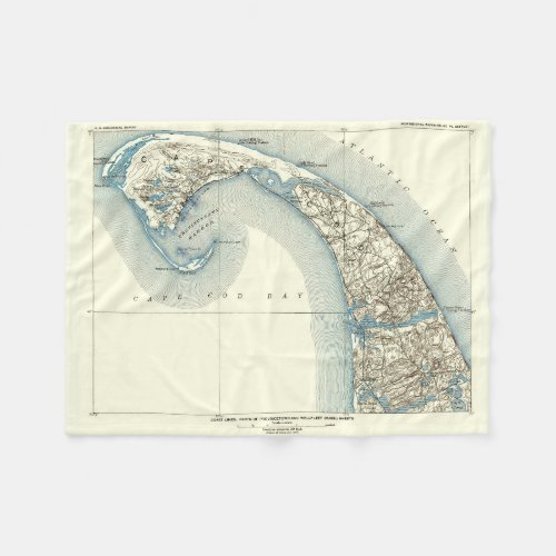 Map of Provincetown Cape Cod Massachusetts Fleece Blanket