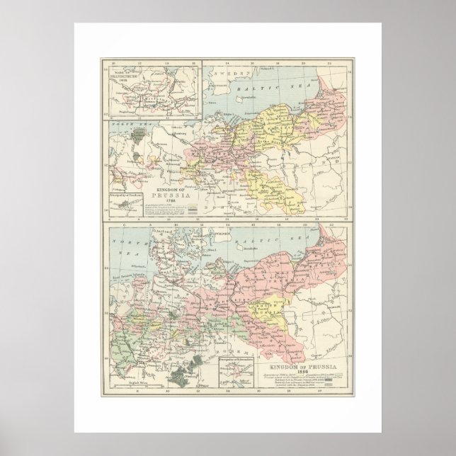Map of Prussia in 1866 Print (Front)