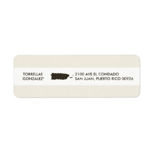Map of Puerto Rico: Personalized Design Label