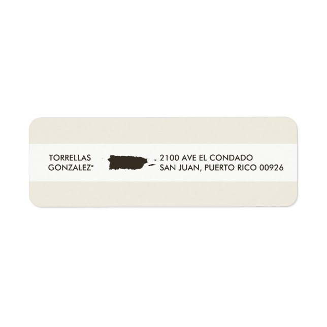 Map of Puerto Rico: Personalized Design Label (Front)