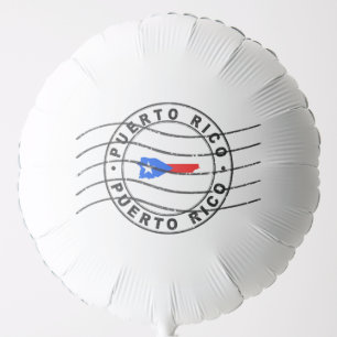 Map of Puerto Rico, Postal Passport Stamp Balloon