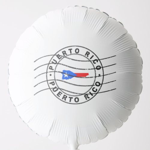Map of Puerto Rico Postal Passport Stamp Balloon