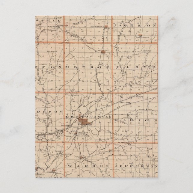 Map of Putnam County Postcard (Front)