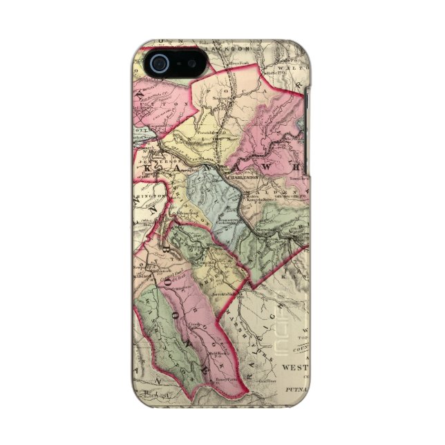 Map of Putnam, Kanawha, Boone counties Incipio iPhone Case (Back)