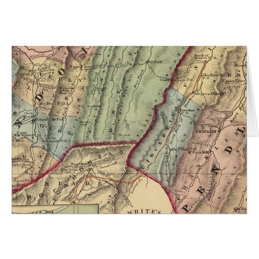 Map of Randolph, Pendleton counties Cards (Front Horizontal)