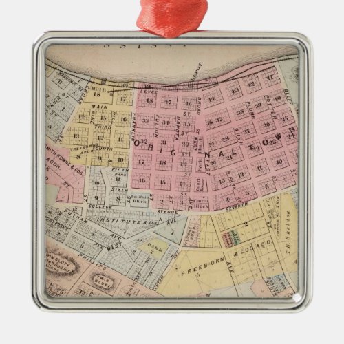 Map of Red Wing Goodhue County Minnesota Metal Ornament