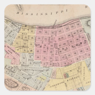Map of Red Wing, Goodhue County, Minnesota Square Sticker