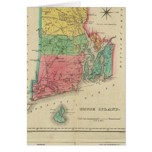 Map Of Rhode Island Cards (Front)