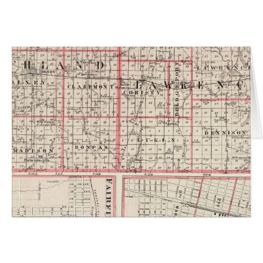 Map of Richland & Lawrence counties Cards (Front Horizontal)