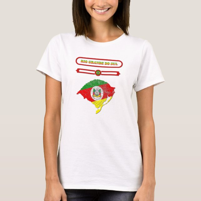 MAP OF RIO GRANDE DO SUL. SAMER BRASIL T-Shirt (Front)