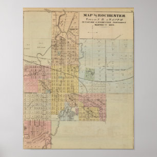 Map of Rochester, Minnesota Poster