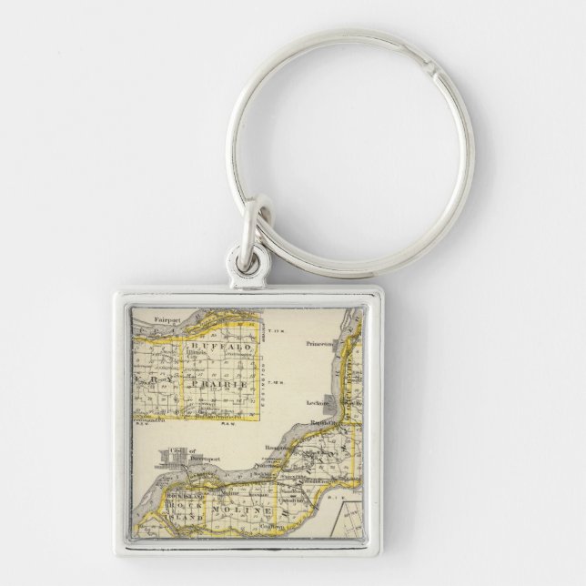 Map of Rock Island County and Dixon Keychain (Front)