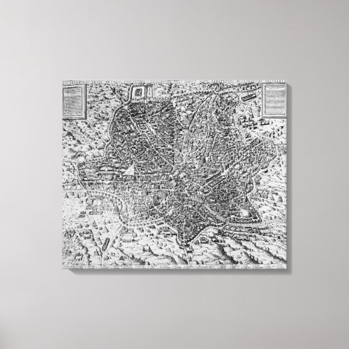 Map of Rome 1579 Canvas Print