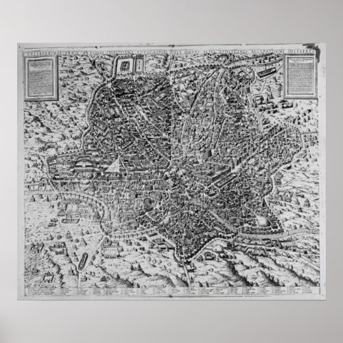 Map of Rome 1579 Poster