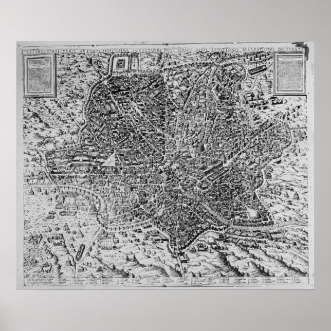 Map of Rome, 1579 Poster (Front)