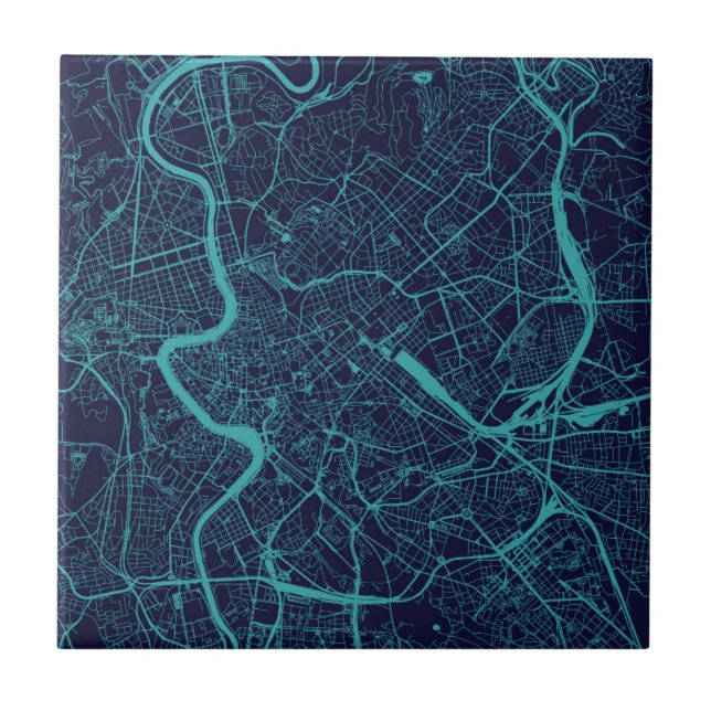 Map of Rome Ceramic Tile (Front)
