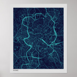 Map of Rome Poster