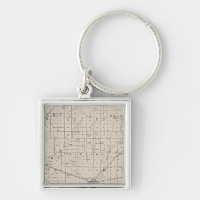 Map of Rush County Keychain (Front)