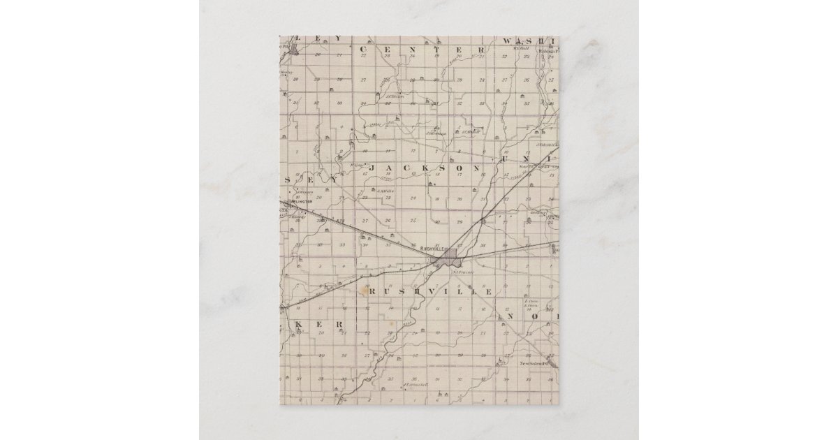 Map of Rush County Postcard Zazzle