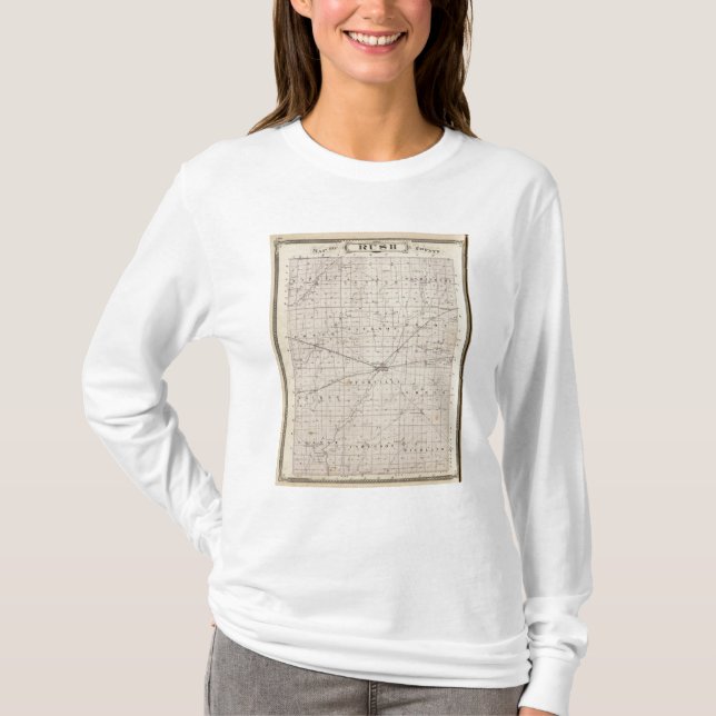 Map of Rush County T-Shirt (Front)