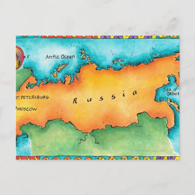 Map of Russia Postcard | Zazzle