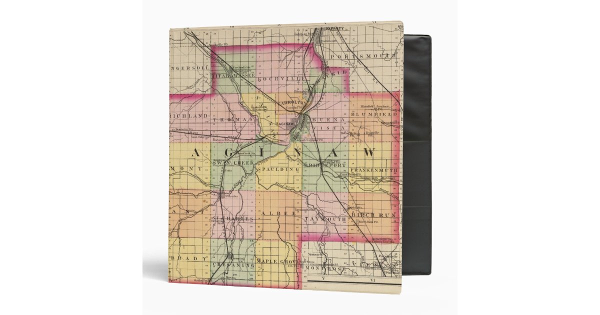 Map of Saginaw County, Michigan Binder Zazzle