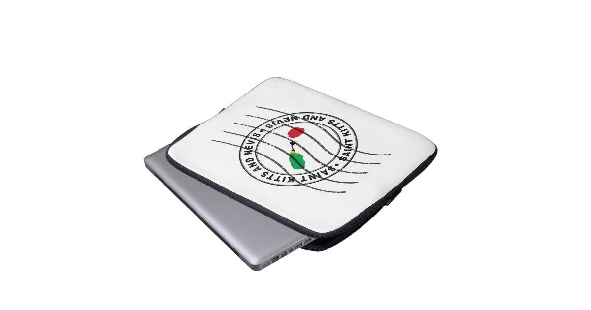 Map of Saint Kitts and Nevis, Postal Passport Laptop Sleeve | Zazzle