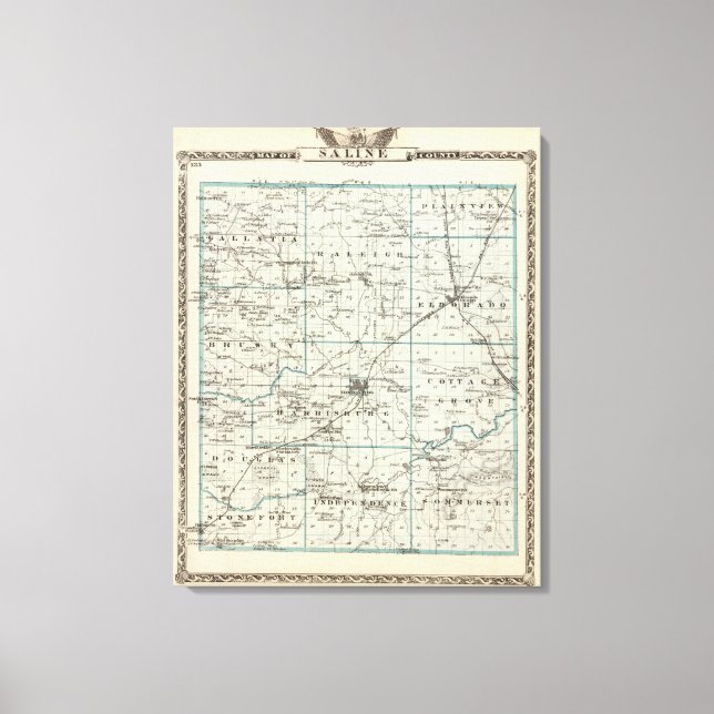 Map of Saline County Canvas Print (Front)