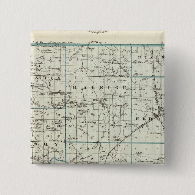 Map of Saline County Pinback Button (Front)
