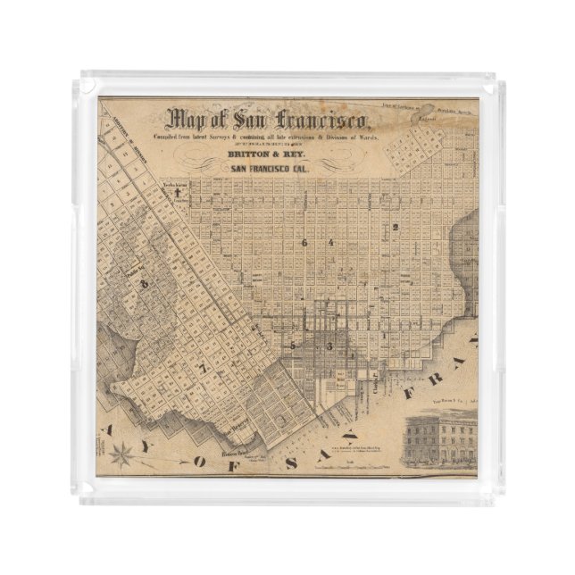 Map of San Francisco Acrylic Tray (Front)