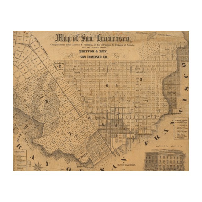 Map of San Francisco Wood Wall Decor (Front)