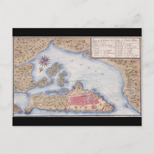Map of San Juan Puerto Rico from 1770 Postcard