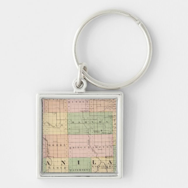 Map of Sanilac County, Michigan Keychain (Front)