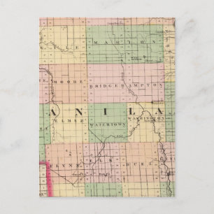 Map of Sanilac County, Michigan Postcard