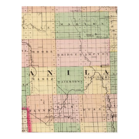 Map of Sanilac County, Michigan Postcard | Zazzle.com