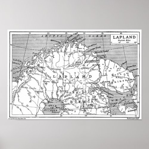 Map of Sapmi 1906 Poster