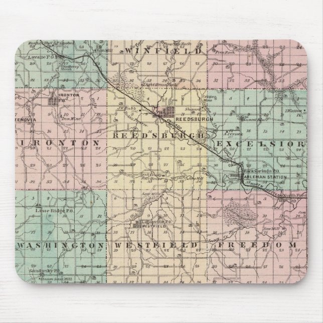 Map of Sauk County and Kilbourn City Mouse Pad (Front)