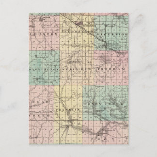 Map of Sauk County and Kilbourn City Postcard