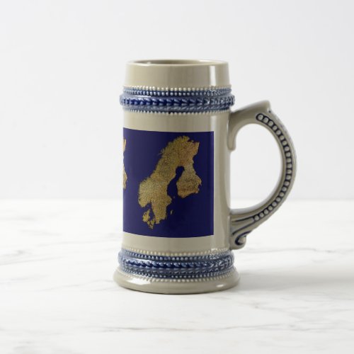 Map of Scandinavia Cartography Beer Stein