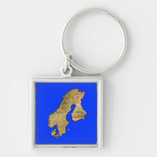 Map of Scandinavia Cartography Keychain
