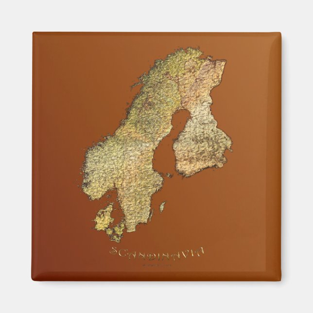 Map of Scandinavia Cartography Magnet (Front)